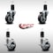 Service Caster 3.5'' SS Thermoplastic Rubber Wheel Swivel 1-5/8'' Expanding Stem Caster Set 2 Brakes, 4PK SCC-SSEX20S3514-TPRB-2-TLB-2-158 - alternate 2